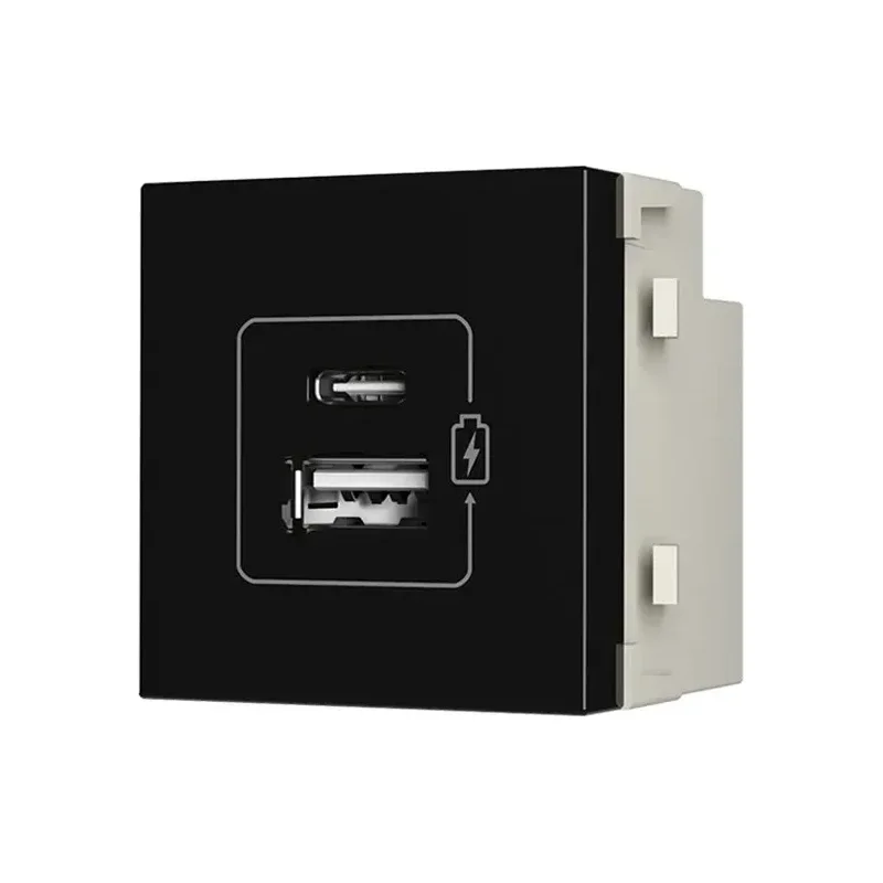 Módulo Tomada Carregador USB 1A-BIVOLT Ebony Clean 16813