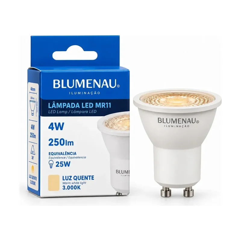 Lâmpada GU10 MR11 4W 3.000K Blumenau