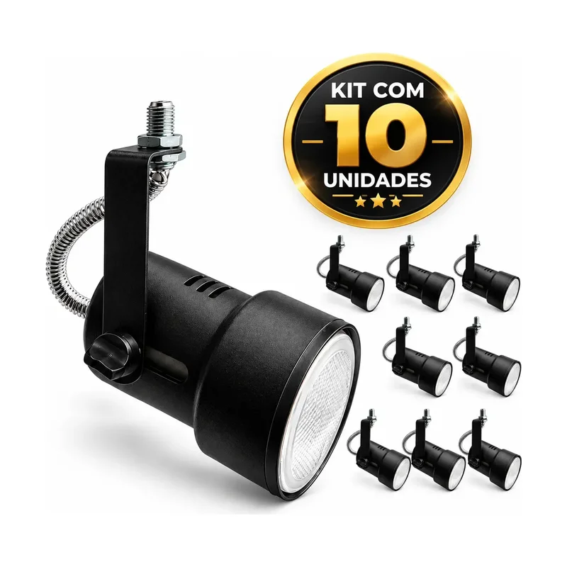 Spot para Trilho Alum. PAR20 E27 Bivolt - Preto - (35001301)