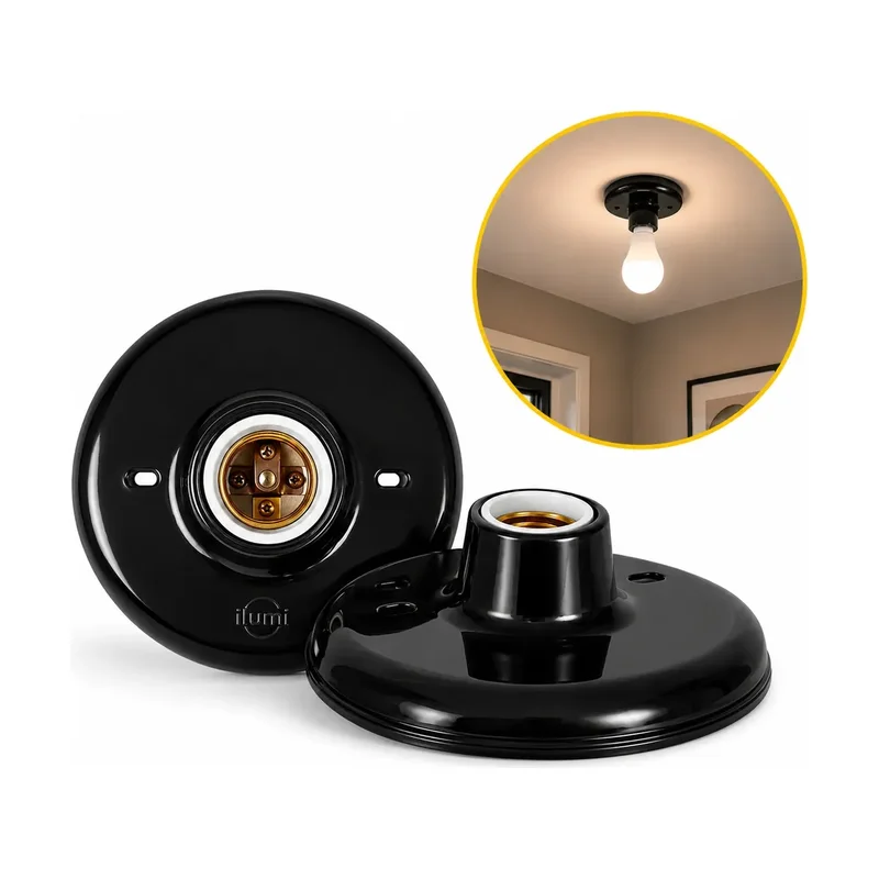 Plafon PVC 1L 100W Preto - Ilumi