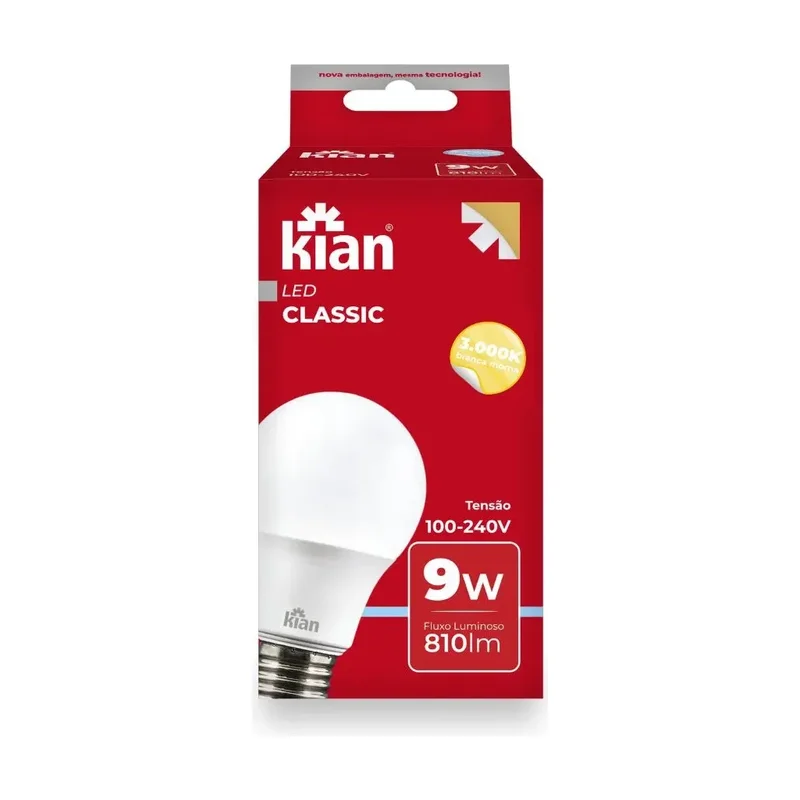 Lâmpada 3000K 9W Kian